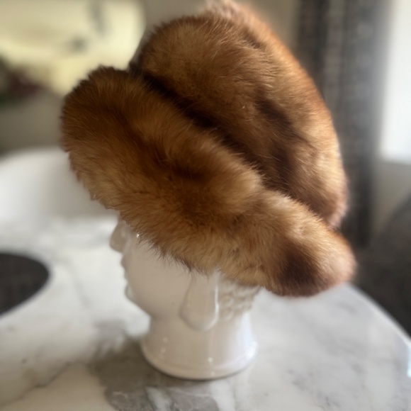 Jonathan Cozzi Mink Fur Hat Vintage Brown 50\'s